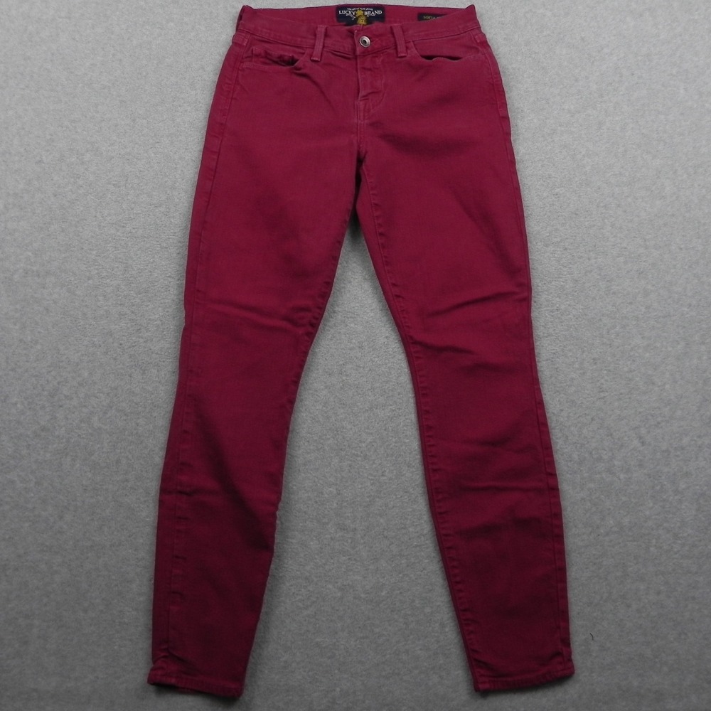Lucky Brand Jeans Womens 6/28 Sofia Skinny 5-Pocket Stretch Flex Denim Burgundy